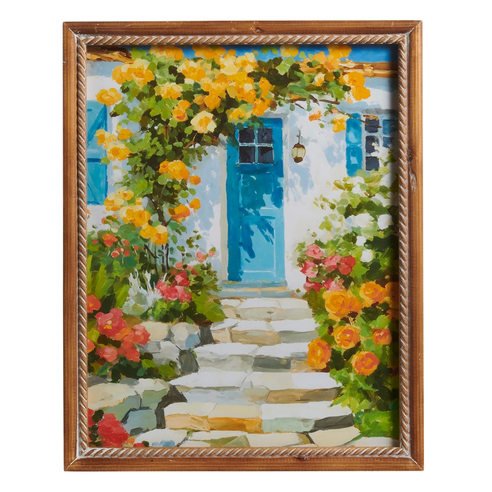 19.75" Blue Door in Bloom Wall Art