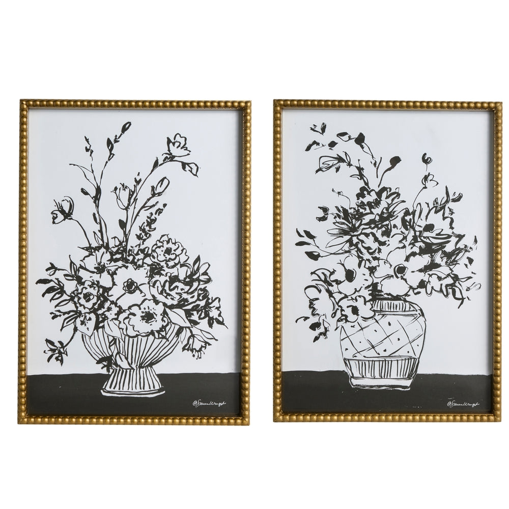 22" Shaded Blooms Wall Art