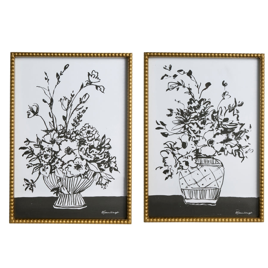 22" Shaded Blooms Wall Art