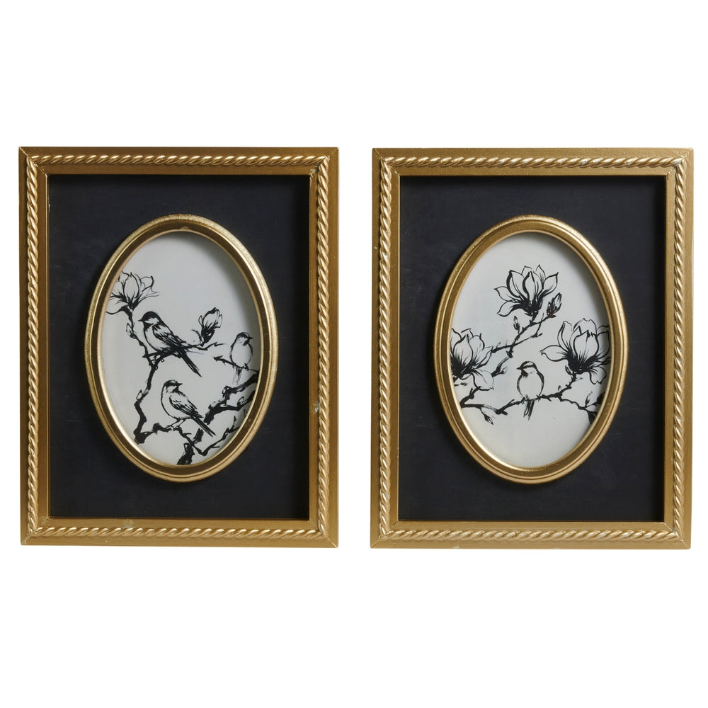 13.75" Ink and Blossom Wall Art