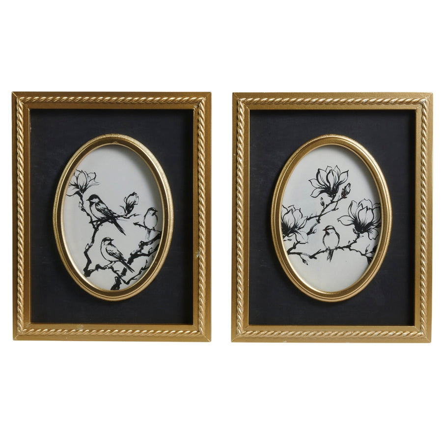 13.75" Ink and Blossom Wall Art