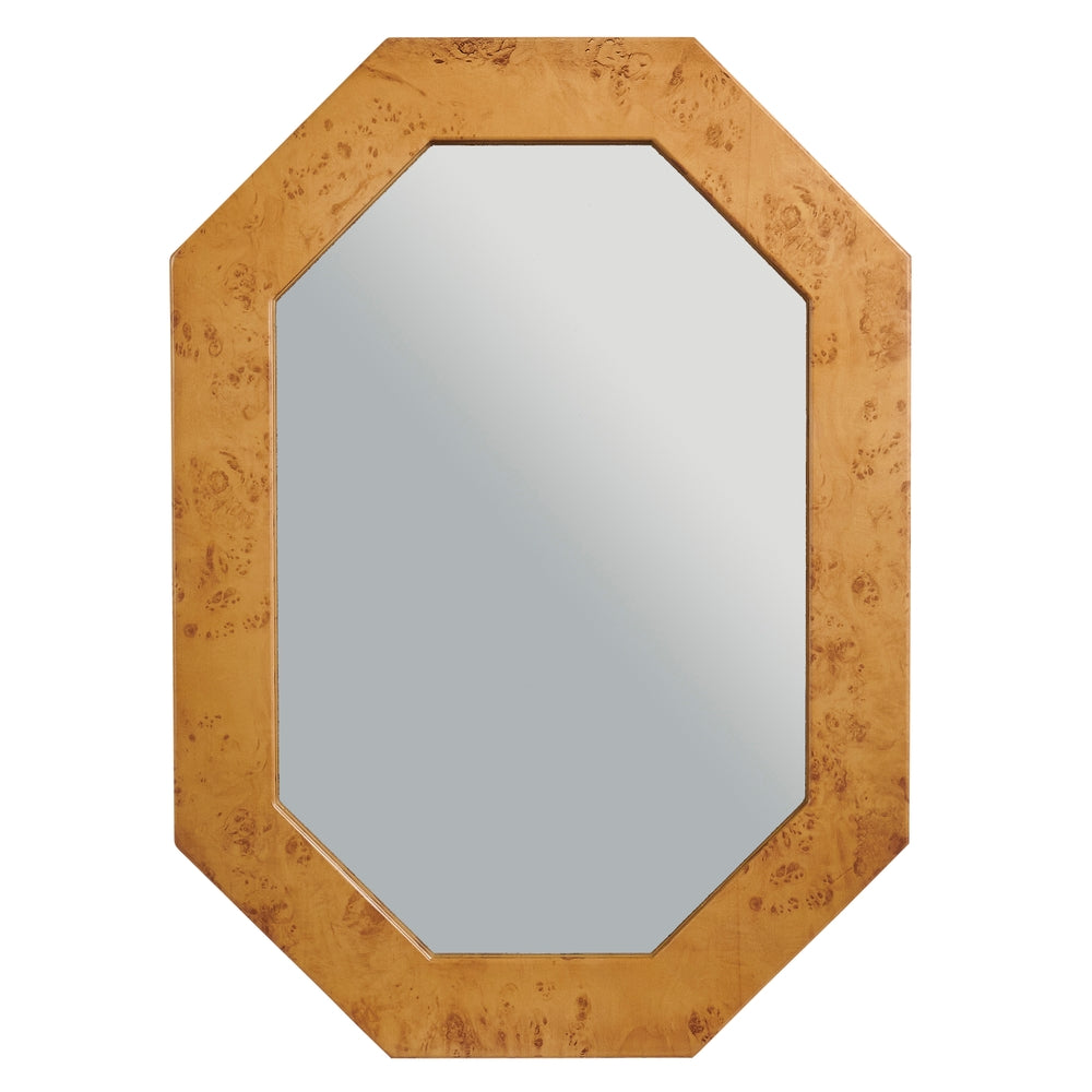 31.5" Octagon Burled Wood Mirror