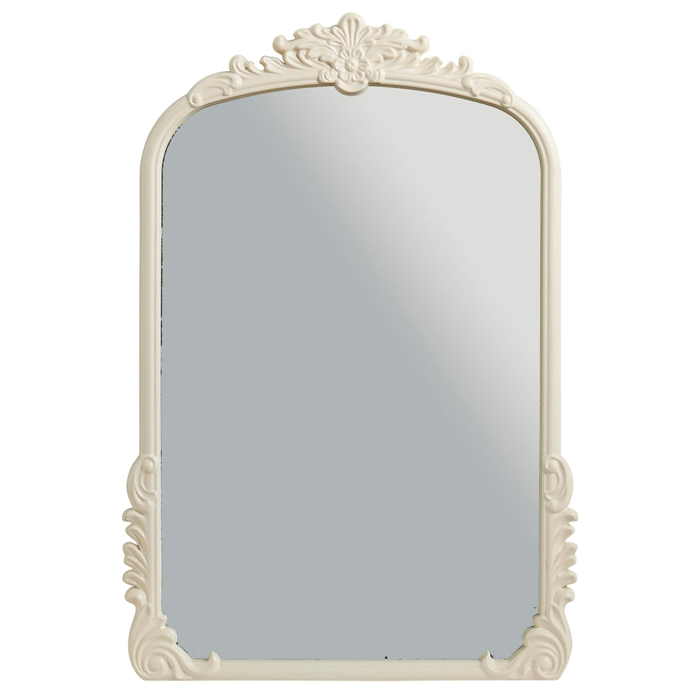 27.25" White Intricate Mirror