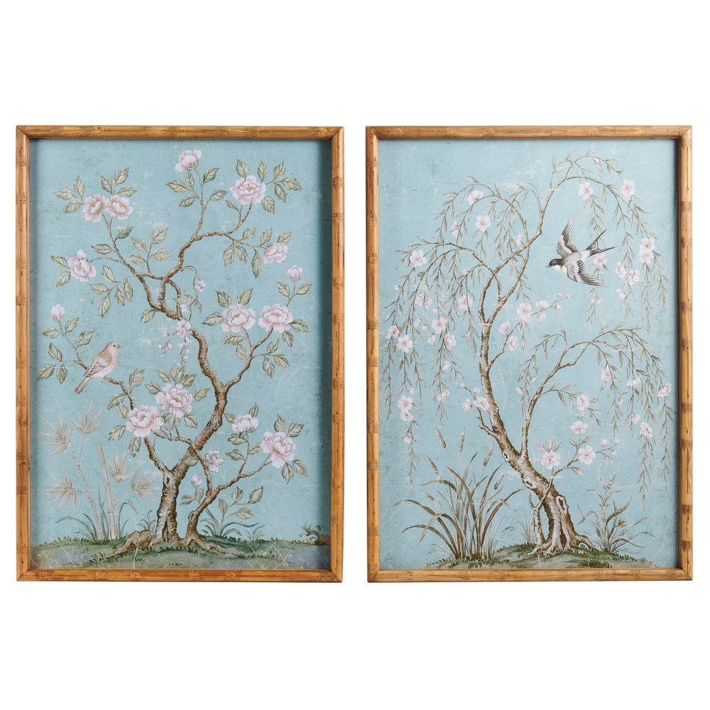 27.5" Blue Flower Tree Wall Art