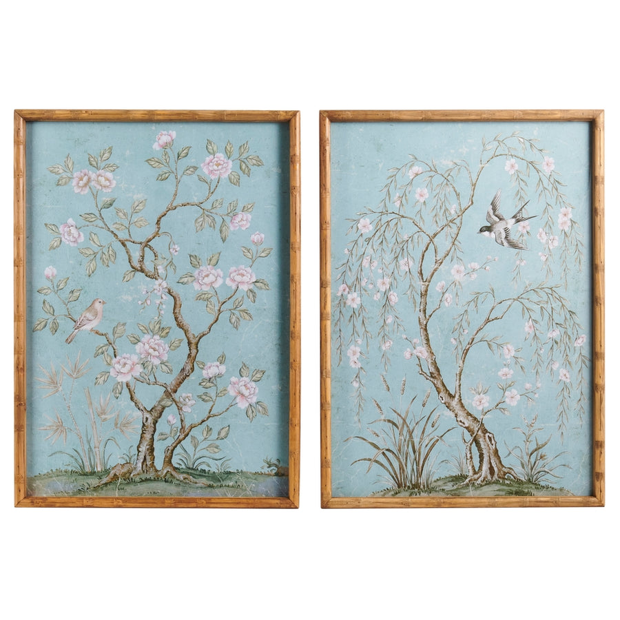 27.5" Blue Flower Tree Wall Art