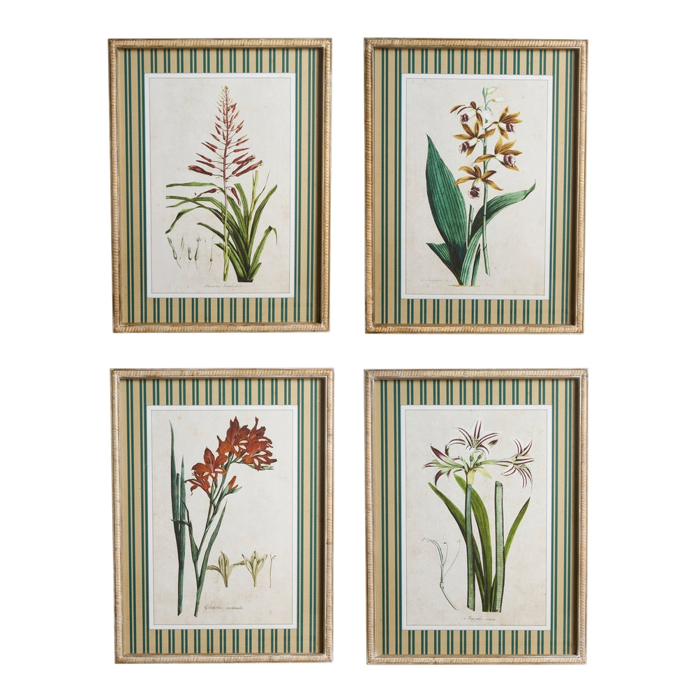 23.5" Striped Botanicals Wall Art