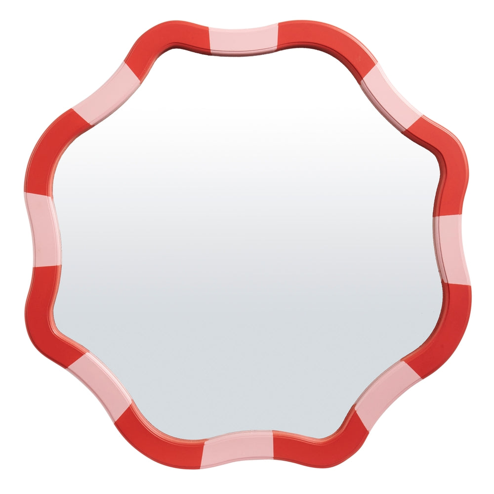21" Pink Striped Mirror