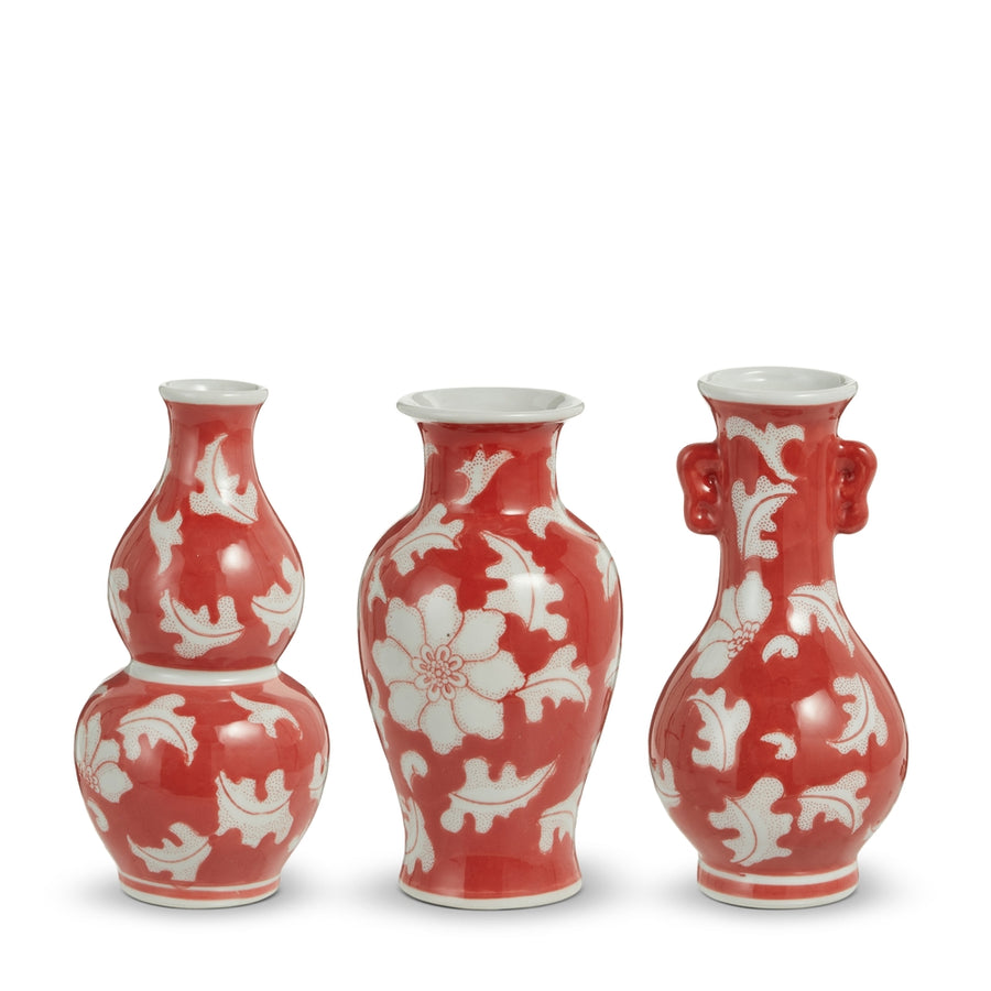 7.25" Carmine Red Floral Bud Vase