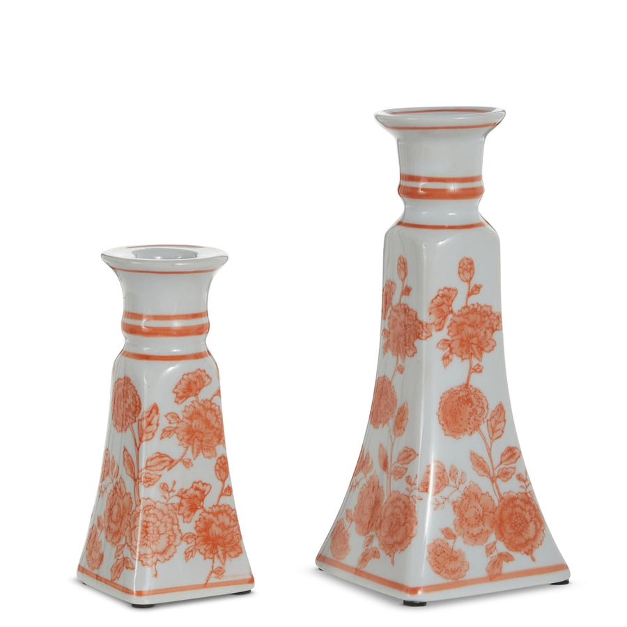 8.25" Orange Candlesticks