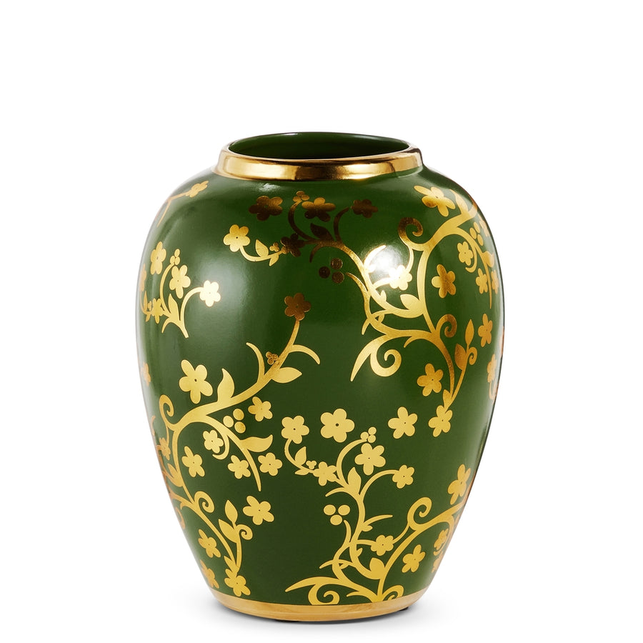 8.75" Green and Gold Vase