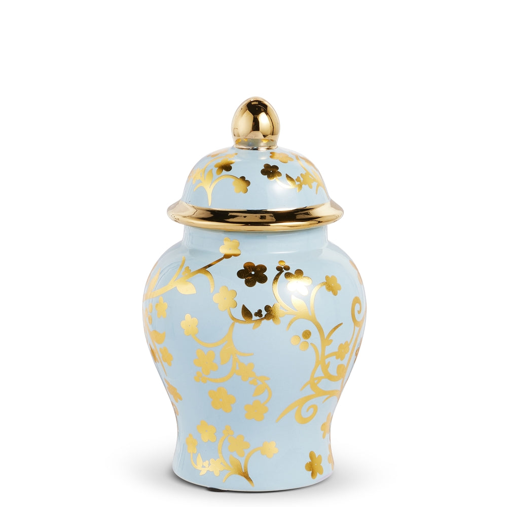 8" Blue and Gold Ginger Jar