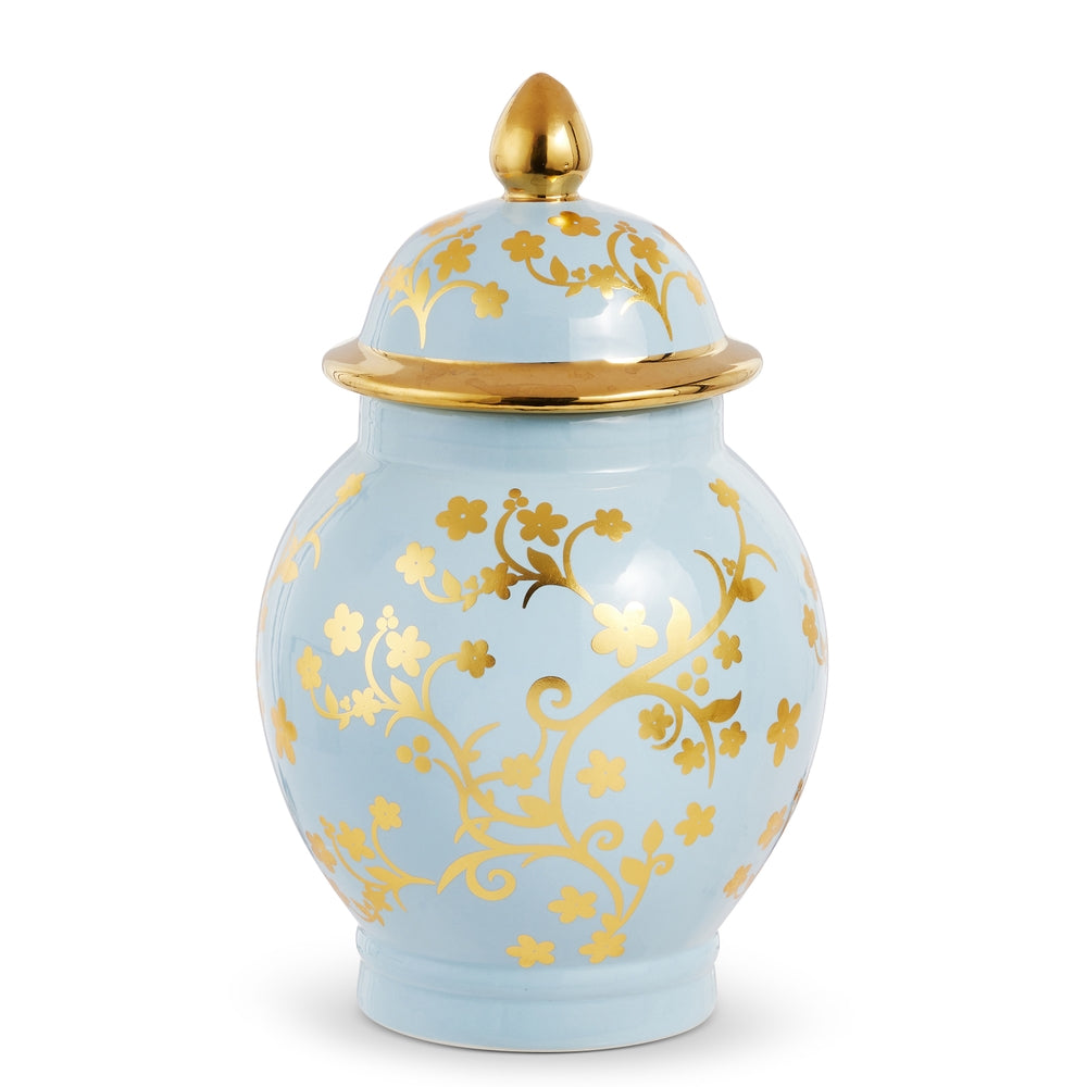 11.75" Blue and Gold Ginger Jar