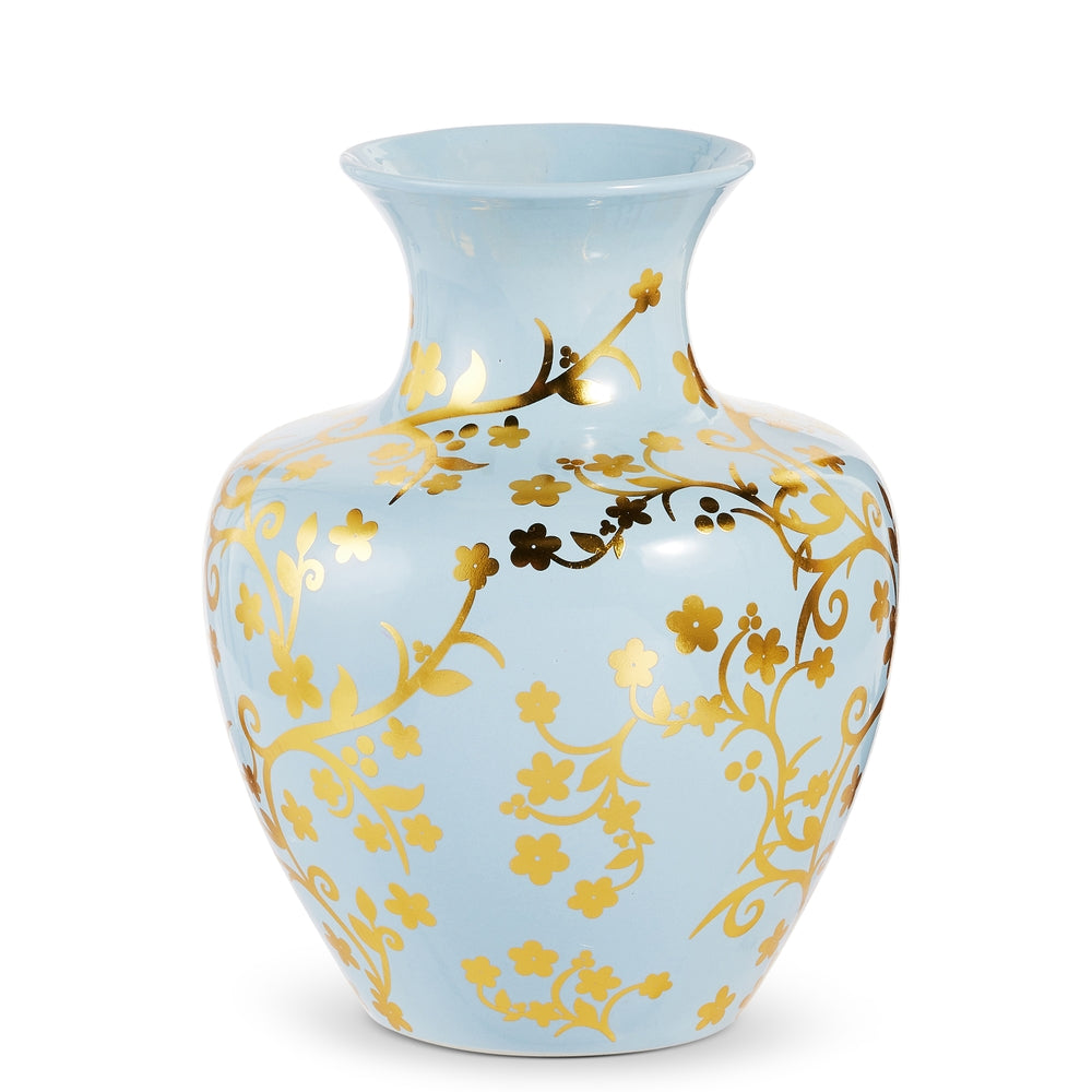 9.5" Blue and Gold Vase