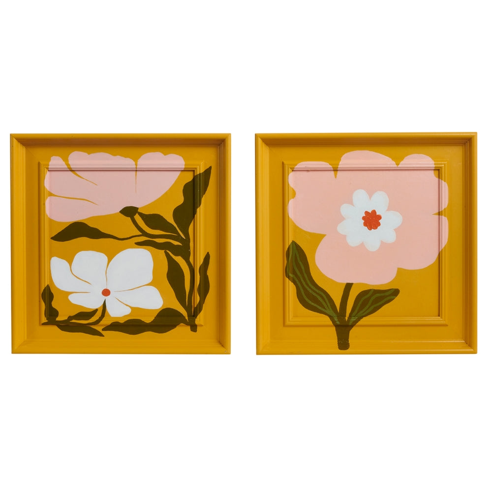 11" Blooms on Gold Wall Art