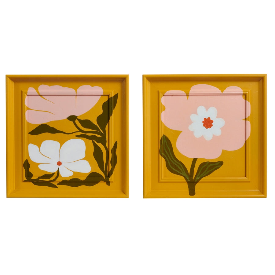 11" Blooms on Gold Wall Art