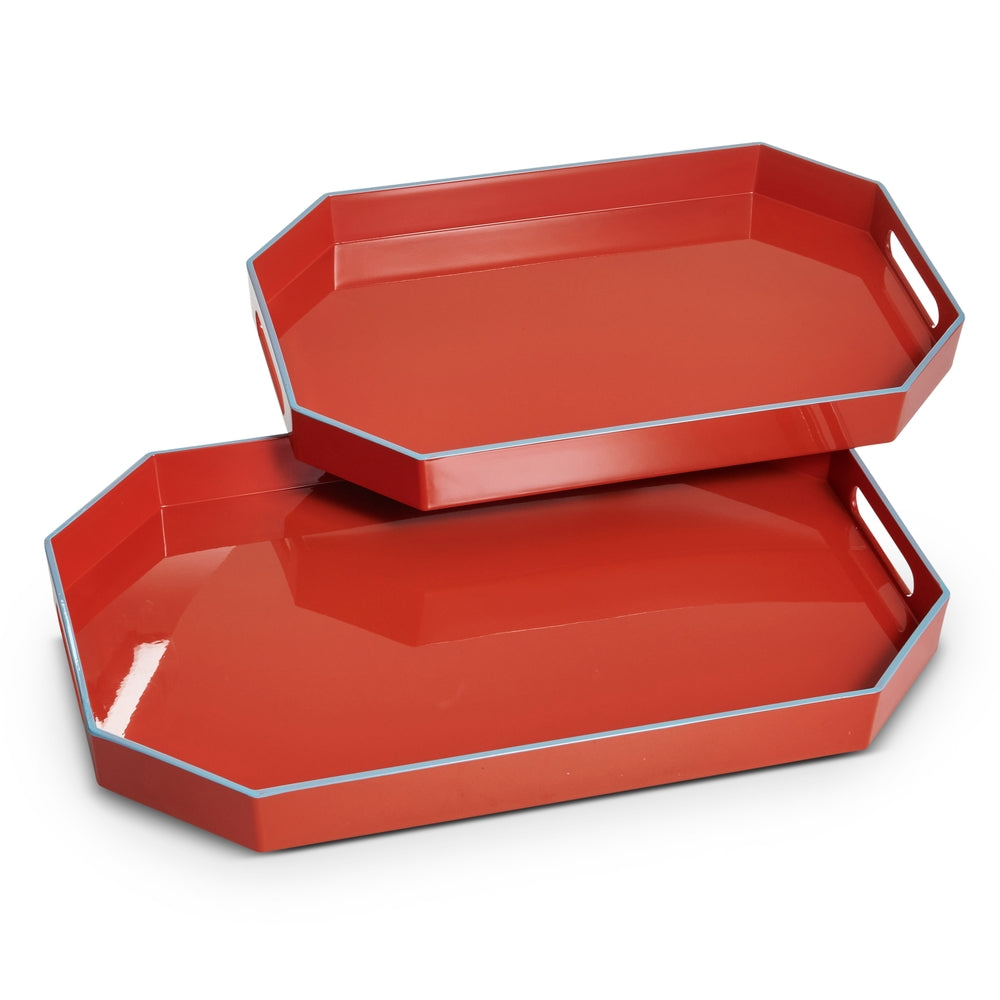 Orange and Blue Octagon Tray