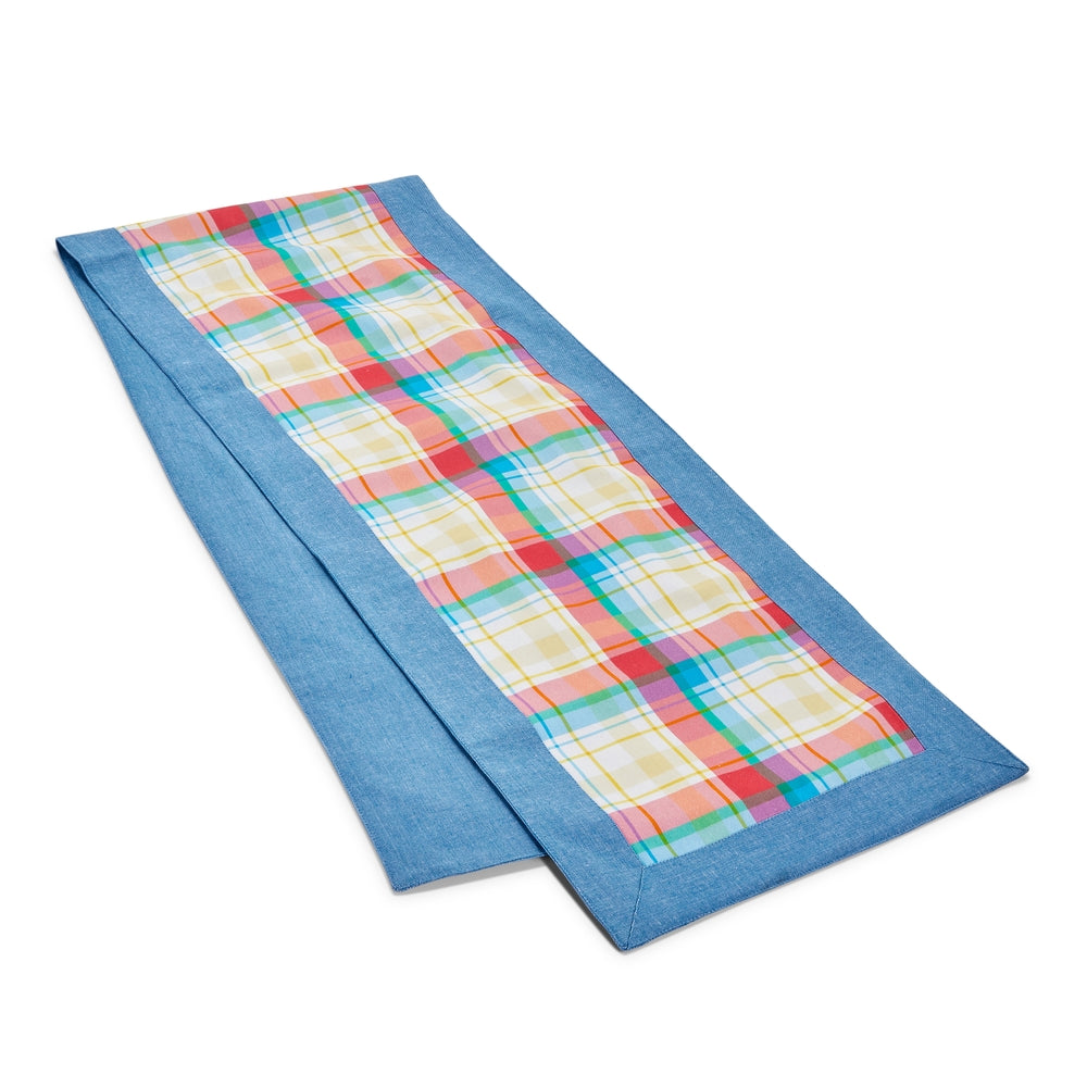 72" Madras Plaid Table Runner