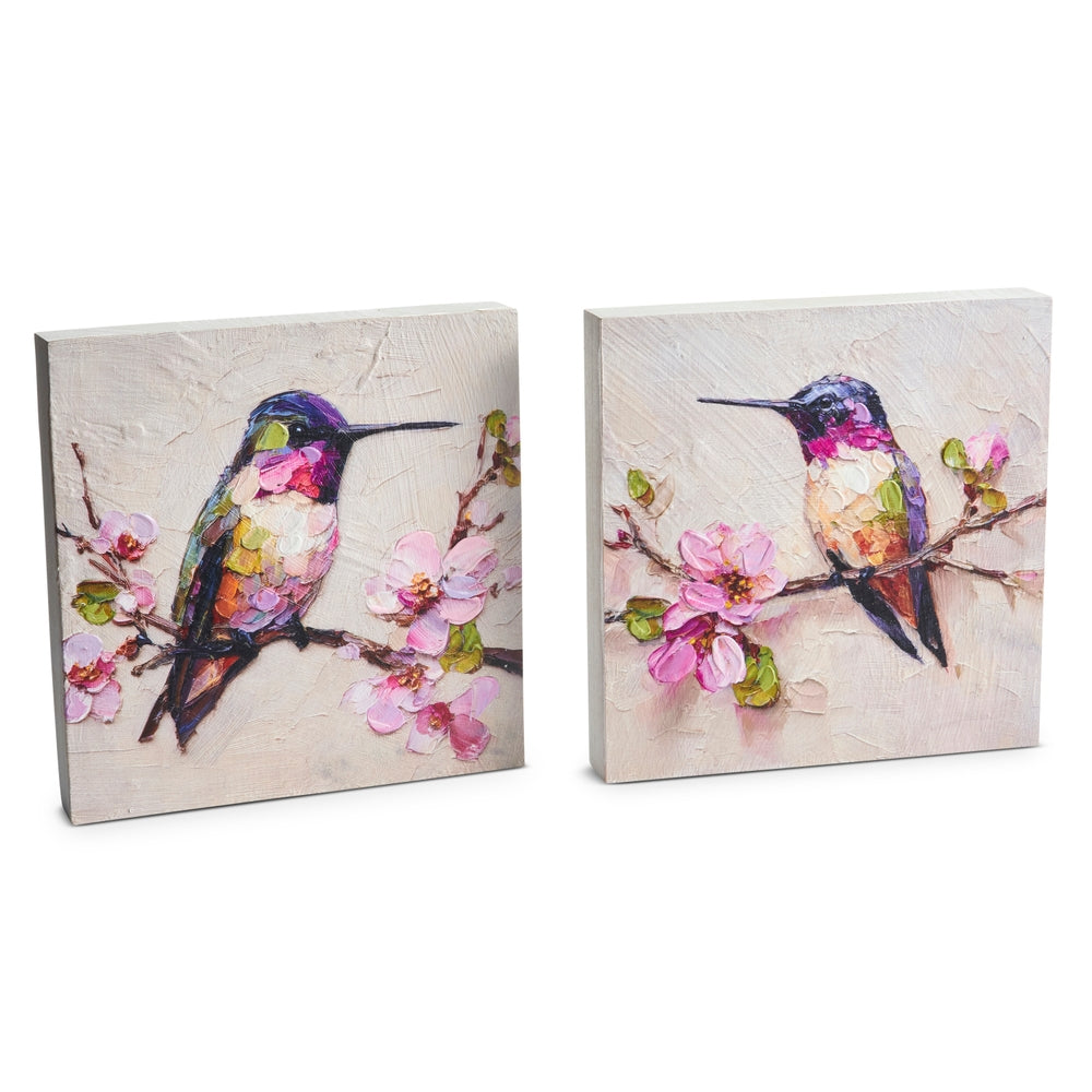 7.75" Hummingbird in Bloom Block Art