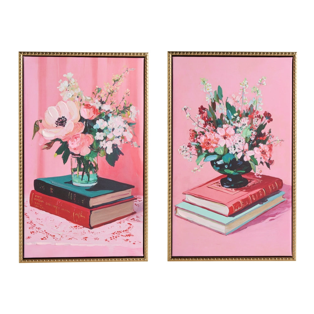 15.25" Book and Blooms Wall Art