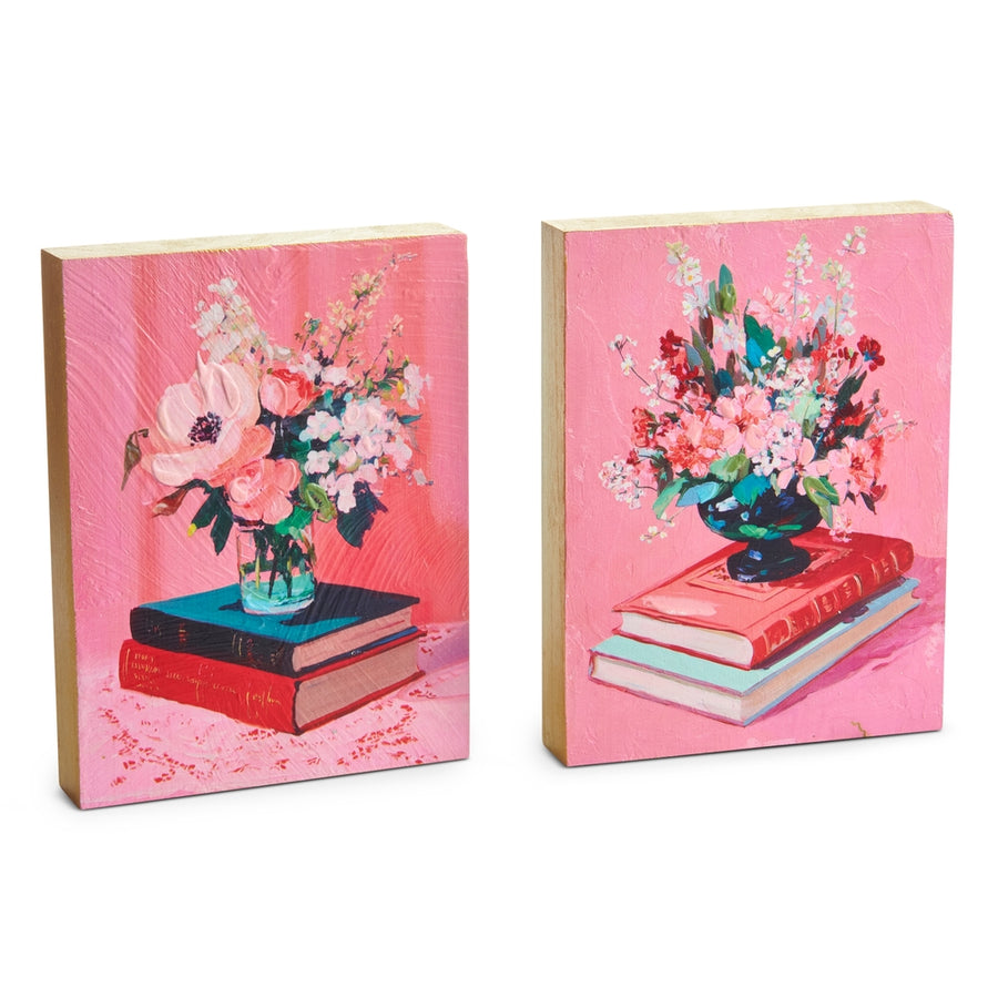 7.75" Book and Blooms Block Art