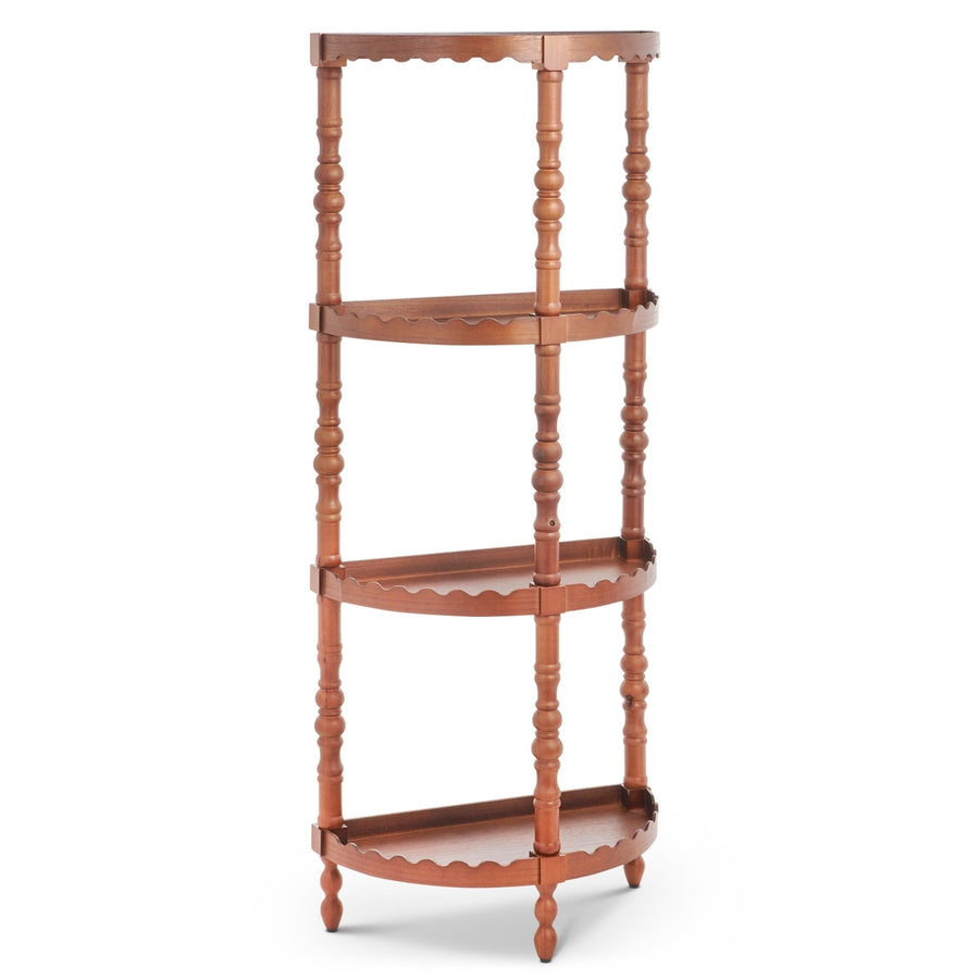 60.25" Dark Wood Scalloped Shelf