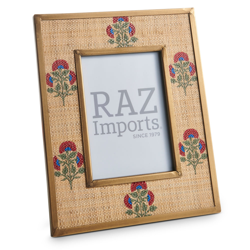 11.25" Red Floral Woven Picture Frame