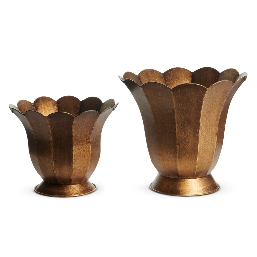 11.5" Bronzed Fluted Container