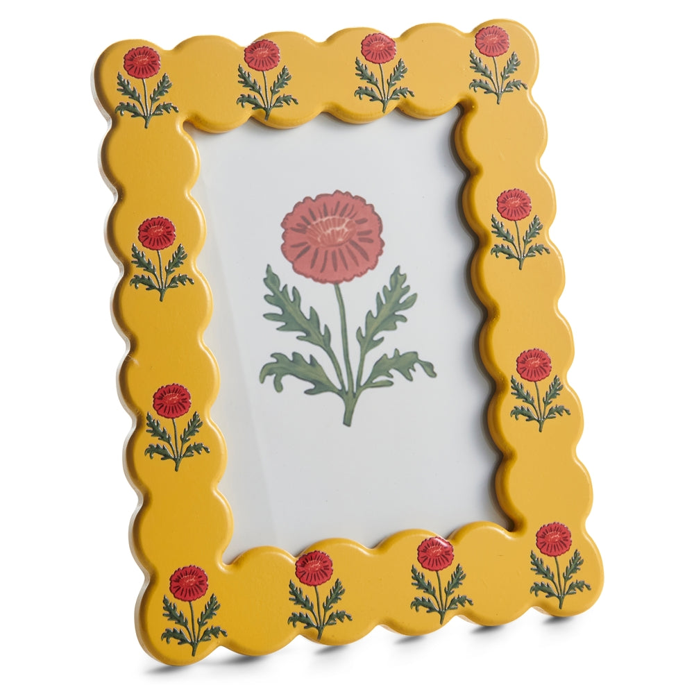 9" Yellow Floral Picture Frame