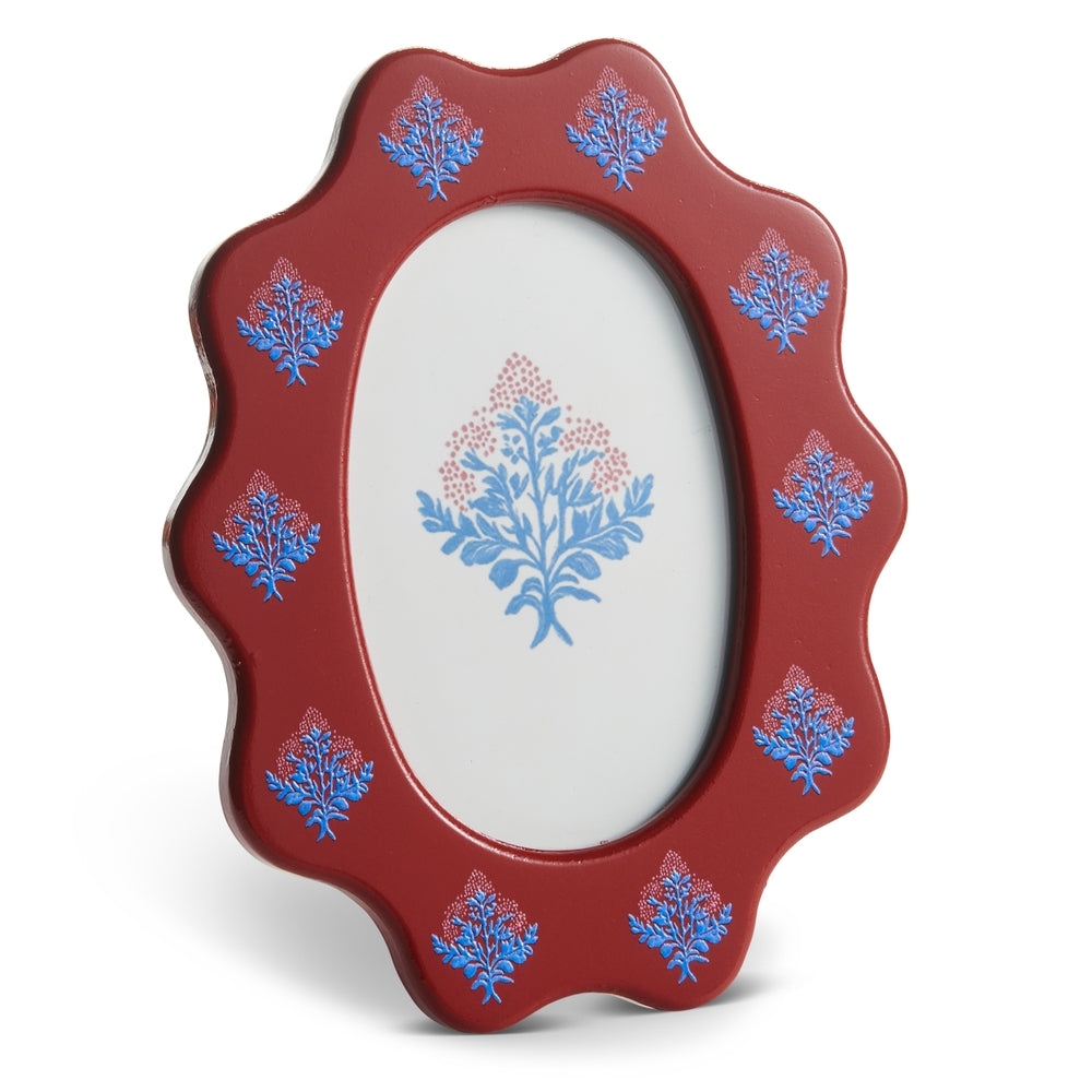 8.5" Red Floral Picture Frame