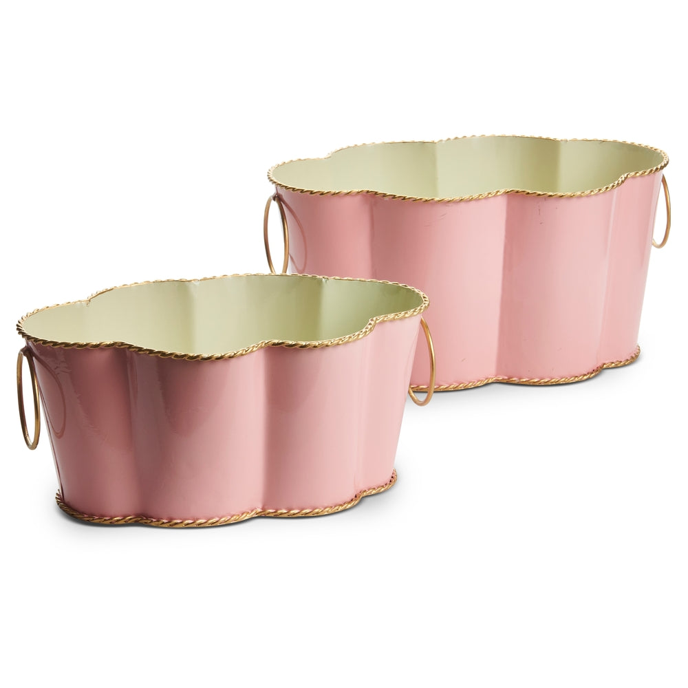 12.5" Pink Scalloped Oval Containers