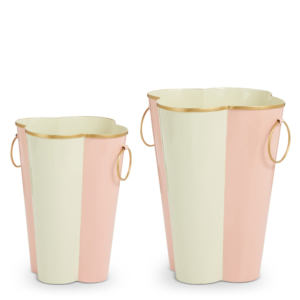 11" Pink Scalloped Oval Containers