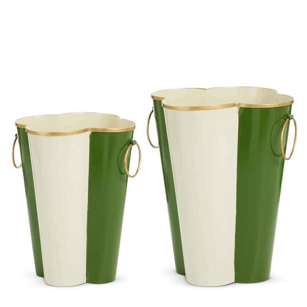 11" Green Scalloped Oval Containers