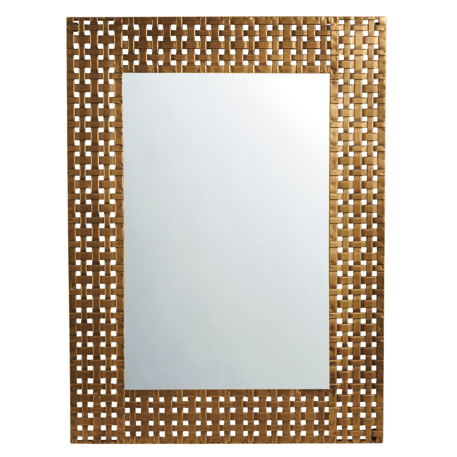 30.5" Gold Basket Weave Mirror