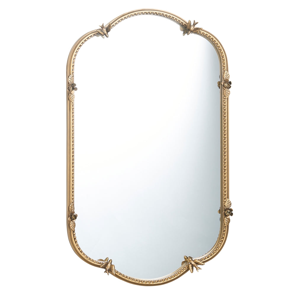 32" Gold Rosette and Bird Mirror
