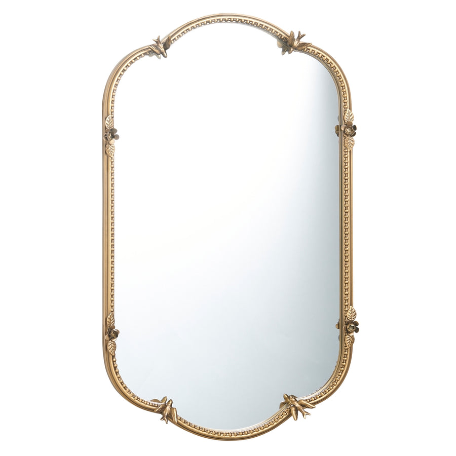 32" Gold Rosette and Bird Mirror