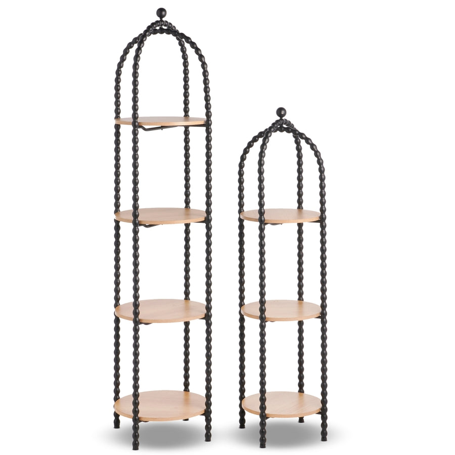 62" Beaded Arched Tiered Shelves