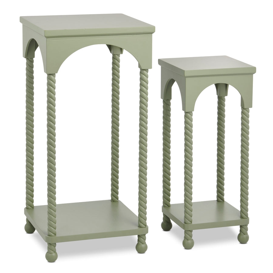 30" Mint Green Twisted Leg Occasional Tables