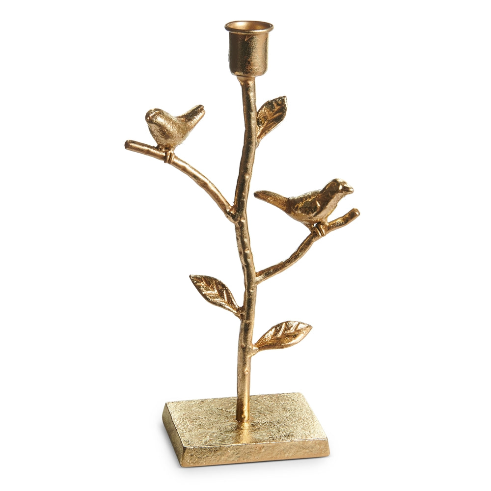 10" Birds on Twig Candle Holder