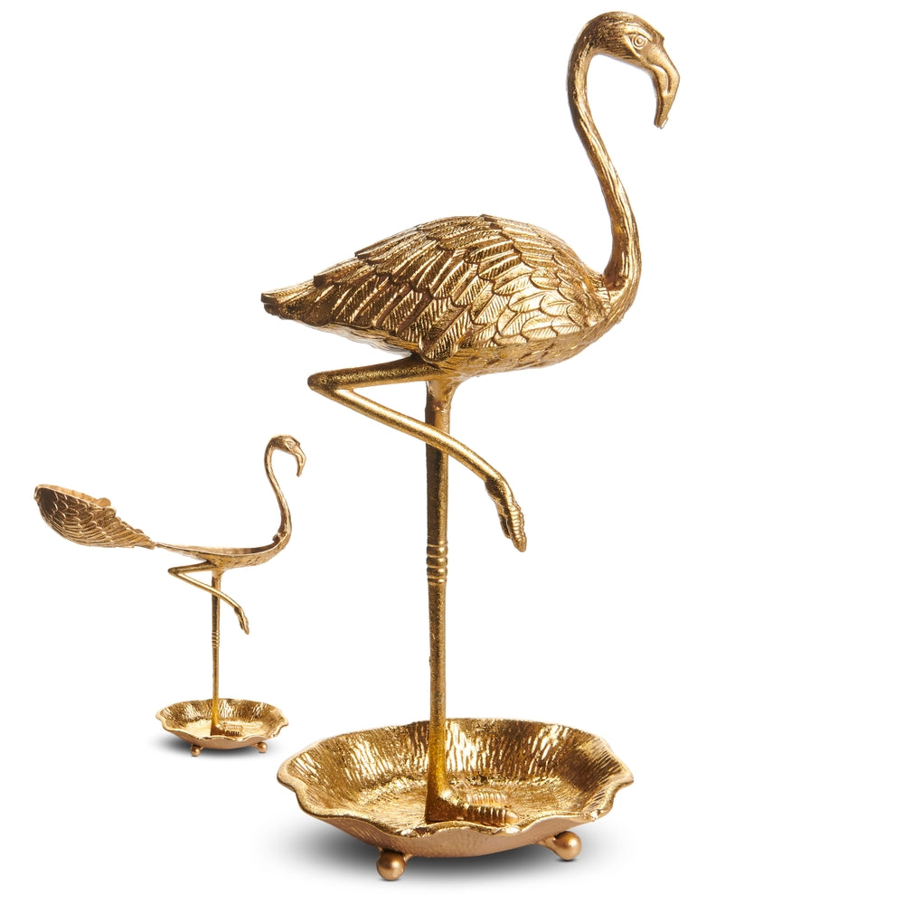 10.5" Gold Flamingo Trinket Tray