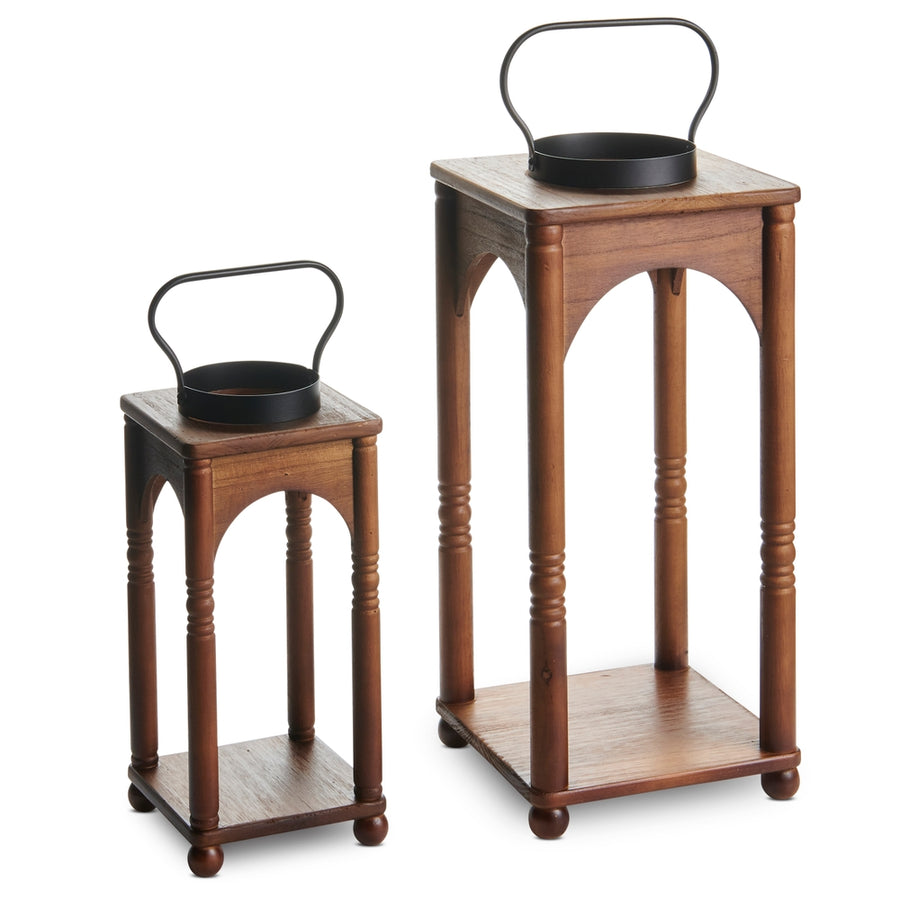 18.25" Brown Arched Lanterns