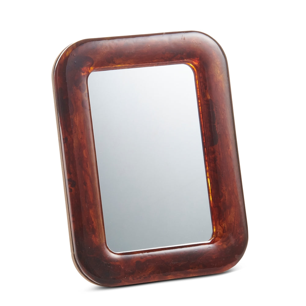 7.25" Tortoise Shell Frame Tabletop Mirror