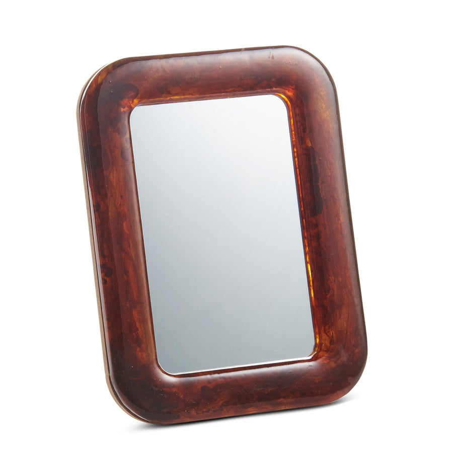 7.25" Tortoise Shell Frame Tabletop Mirror