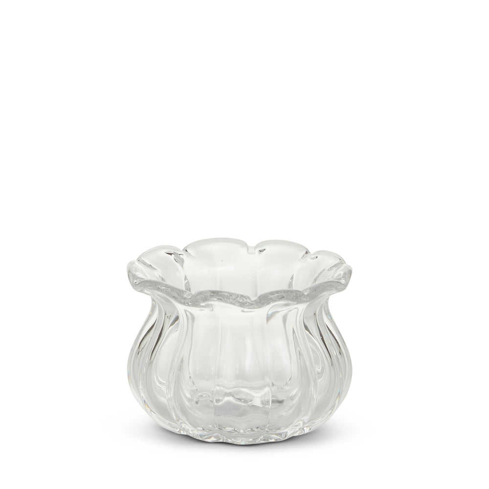 3.75" Clear Ruffled Vase