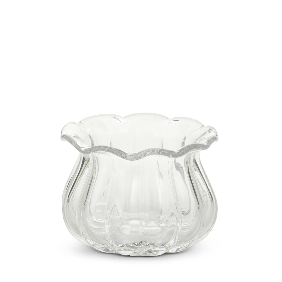 3" Clear Ruffled Vase