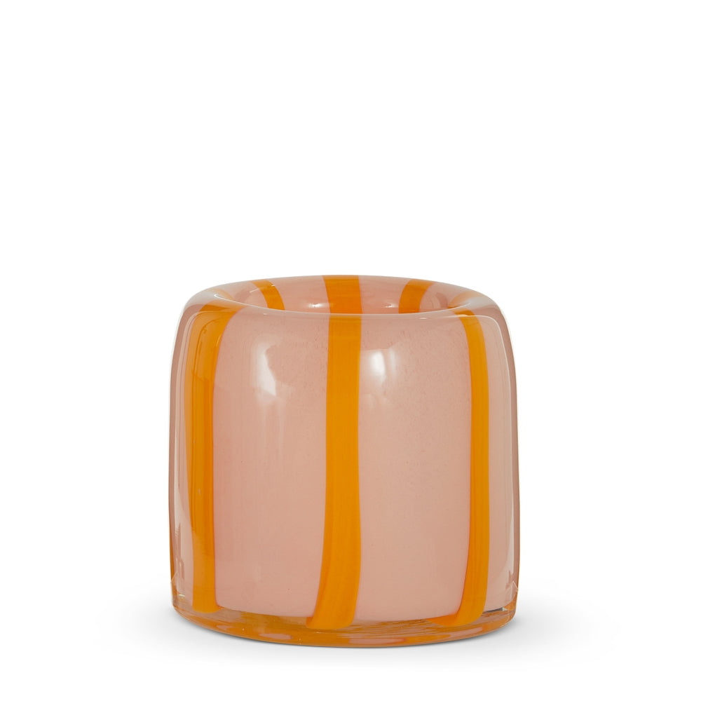 5.5" Orange and Pink Stripe Container
