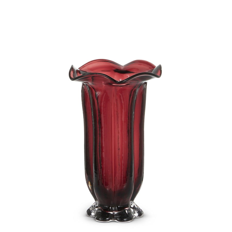 9.5" Medium Wavy Top Rose Vase