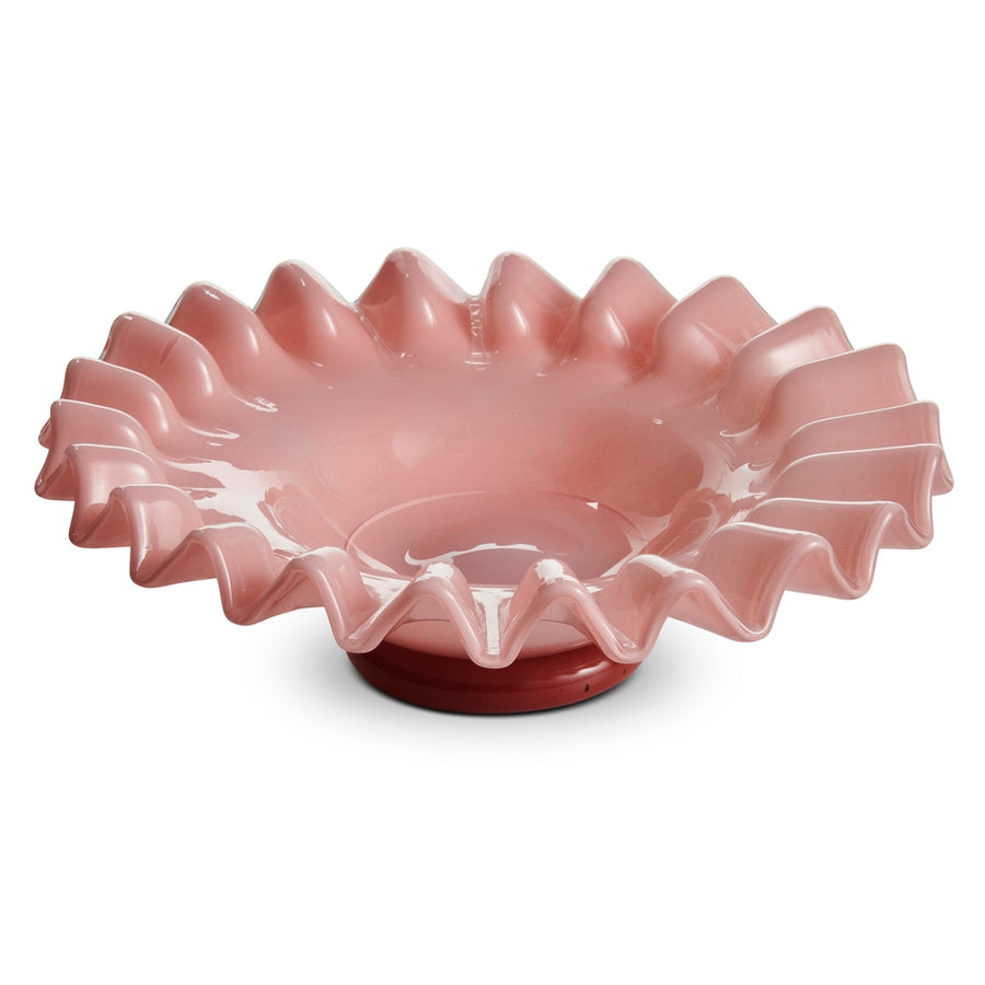 7.5" Shallow Pink Ruffle Container