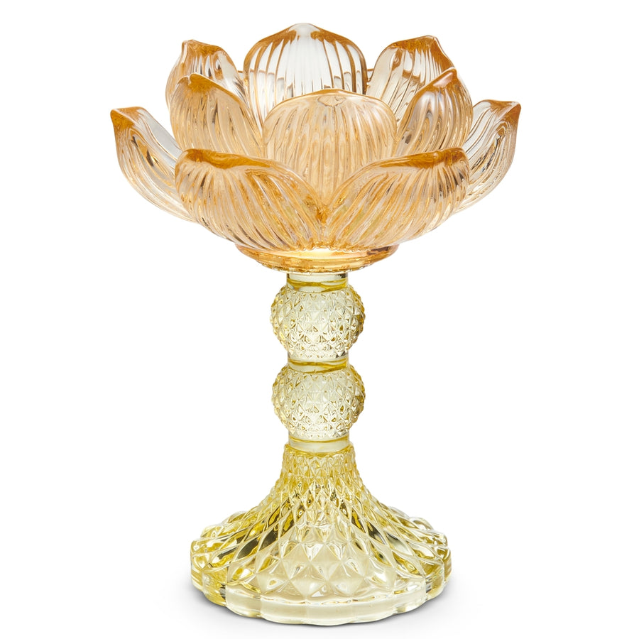 6.25" Orange Petal Candle Holder