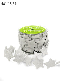 1.5 Inch Puffy Metallic Star Banner Ribbon with Sealed Edge – 481-15-31 Silver