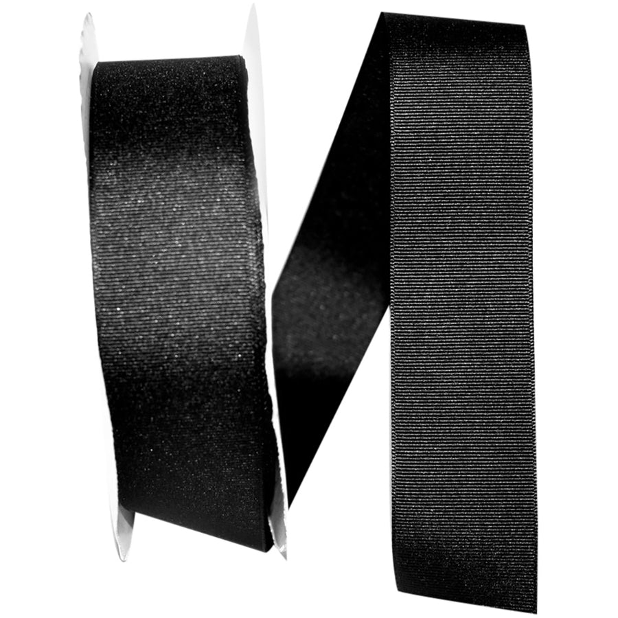 Black 1-1 2 Inch Grosgrain Style Ribbon for Wreaths & Bows